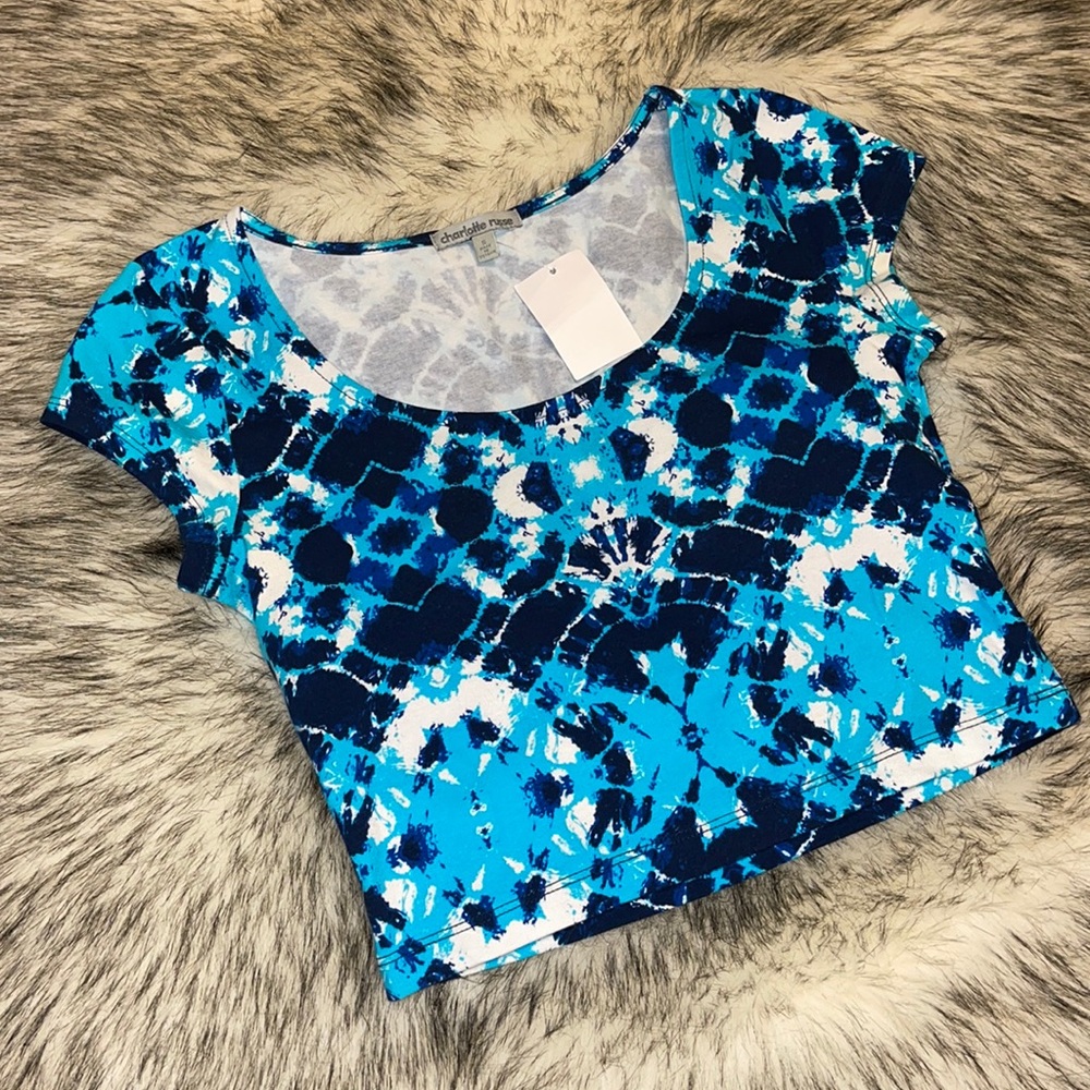 NWT Charlotte Russe Tie Dye Print Cotton Crop Top S
